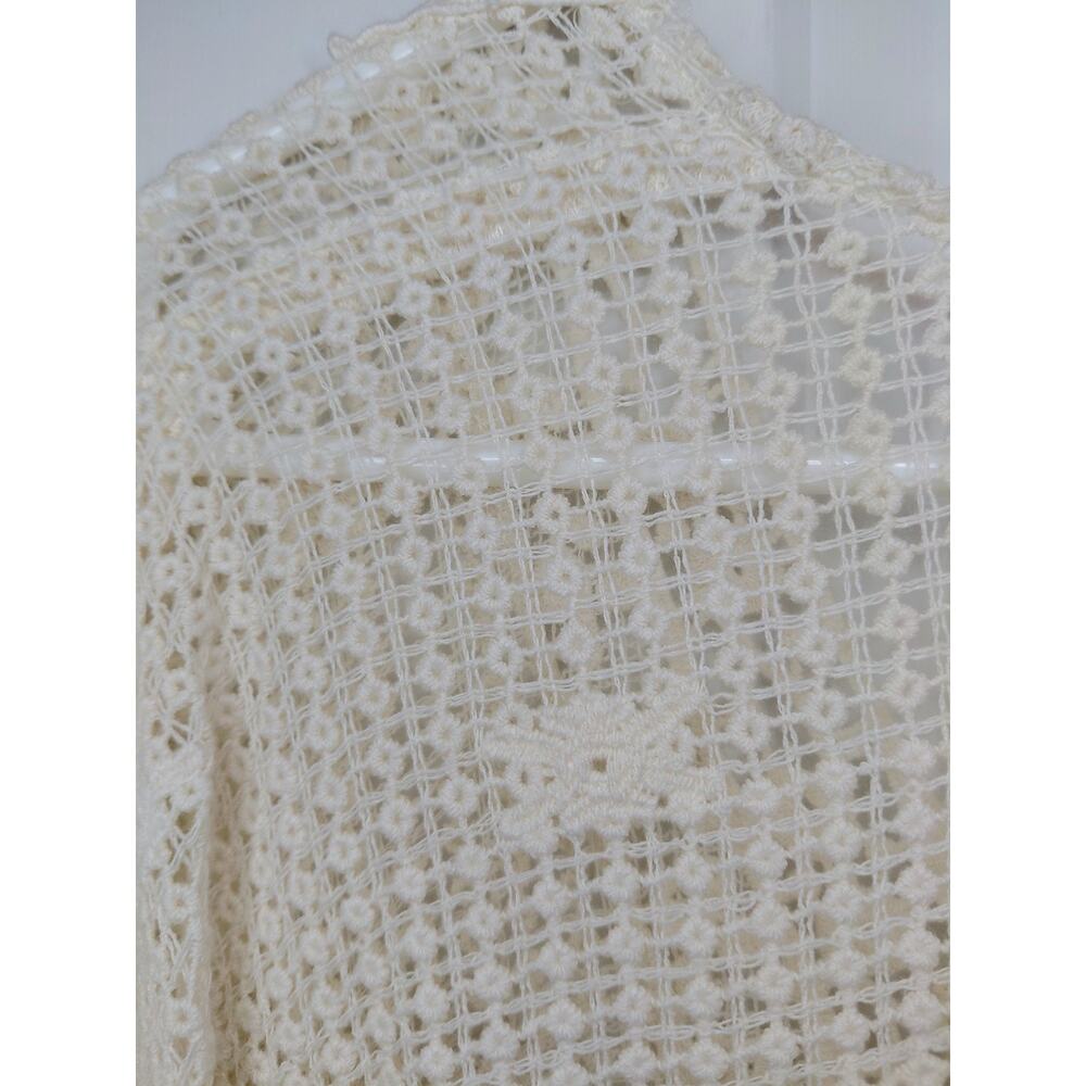 Soft Surroundings Label Noir Martinique Breeze Crochet Caftan Dress Ivory M/L - Picture 10 of 16